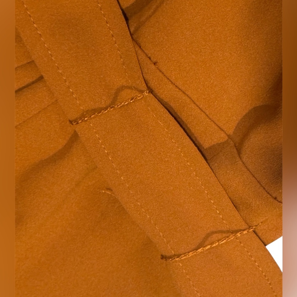 Calvin Klein Wide Crop Leg Jumpsuit V Neck Tie Belt SZ 12 Burnt Orange - Picture 9 of 10